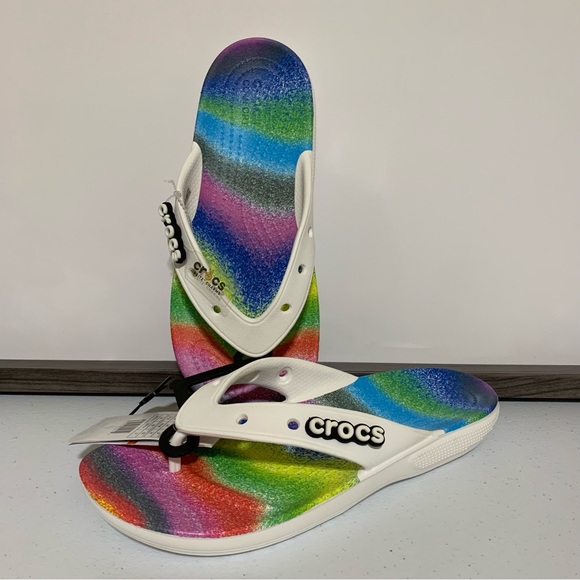Crocs Unisex Classic Spray Dye Flip Flop Sandals-Size 8W/6M NWT - Picture 7 of 10